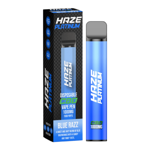 Haze Platinum Disposable CBD Bar 1500 Puffs Blue Razz Vape