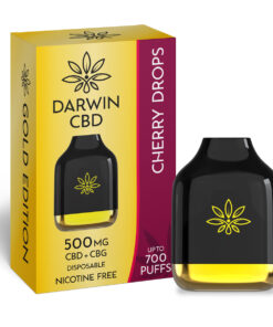 DARWIN CBD – 500MG – 2.3ML DISPOSABLE – CHERRY DROPS