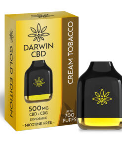 DARWIN CBD – 500MG – 2.3ML DISPOSABLE – CREAM TOBACCO