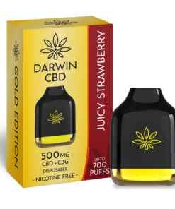 DARWIN CBD – 500MG – 2.3ML DISPOSABLE – JUICY STRAWBERRY