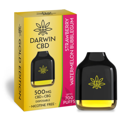 DARWIN CBD – 500MG – 2.3ML DISPOSABLE – STRAWBERRY WATERMELON BUBBLEGUM