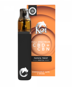 Koi Full Spectrum CBD + CBN Disposable Vape Bar (2 Gram) – Papaya Twist (Indica)