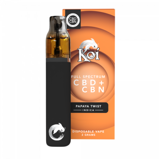 Koi Full Spectrum CBD + CBN Disposable Vape Bar (2 Gram) – Papaya Twist (Indica)